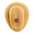 Pink Heart Crystal Paved Tongue Bar image 0