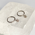 Silver Mini CZ Butterfly Hoop Earrings image 0