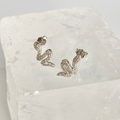 Silver CZ Paved Snake Stud Earrings image 0