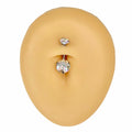 Silver AB Round CZ Prong Belly Bar  image 0
