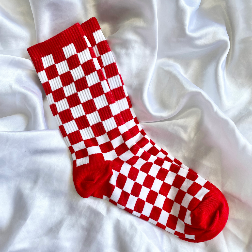 Red Checkered Socks image 1