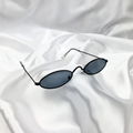 Black Retro Oval Sunglasses image 0