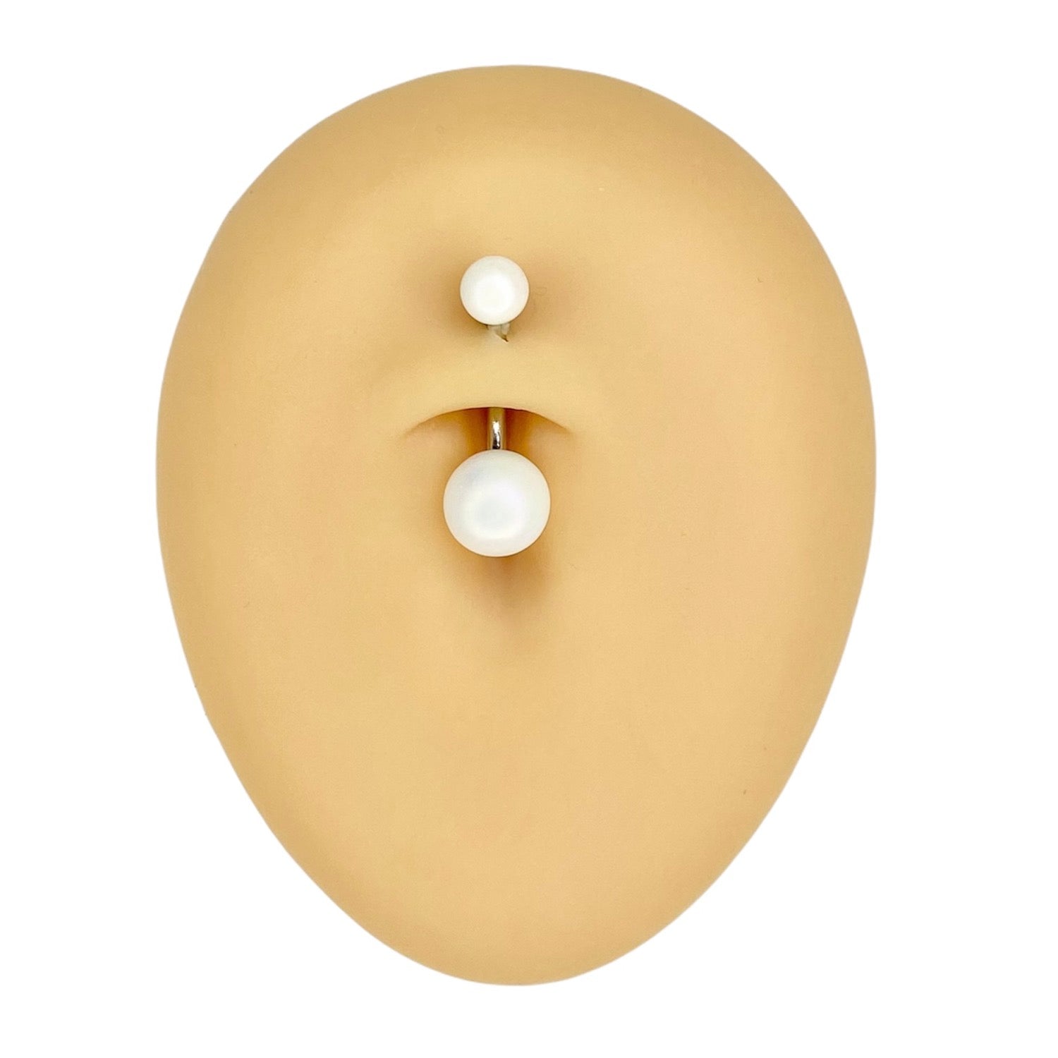 White Matte Pearlescent Belly Bar  image 0