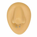 Gold Crystal Paved Starburst Horseshoe Hoop  image 0