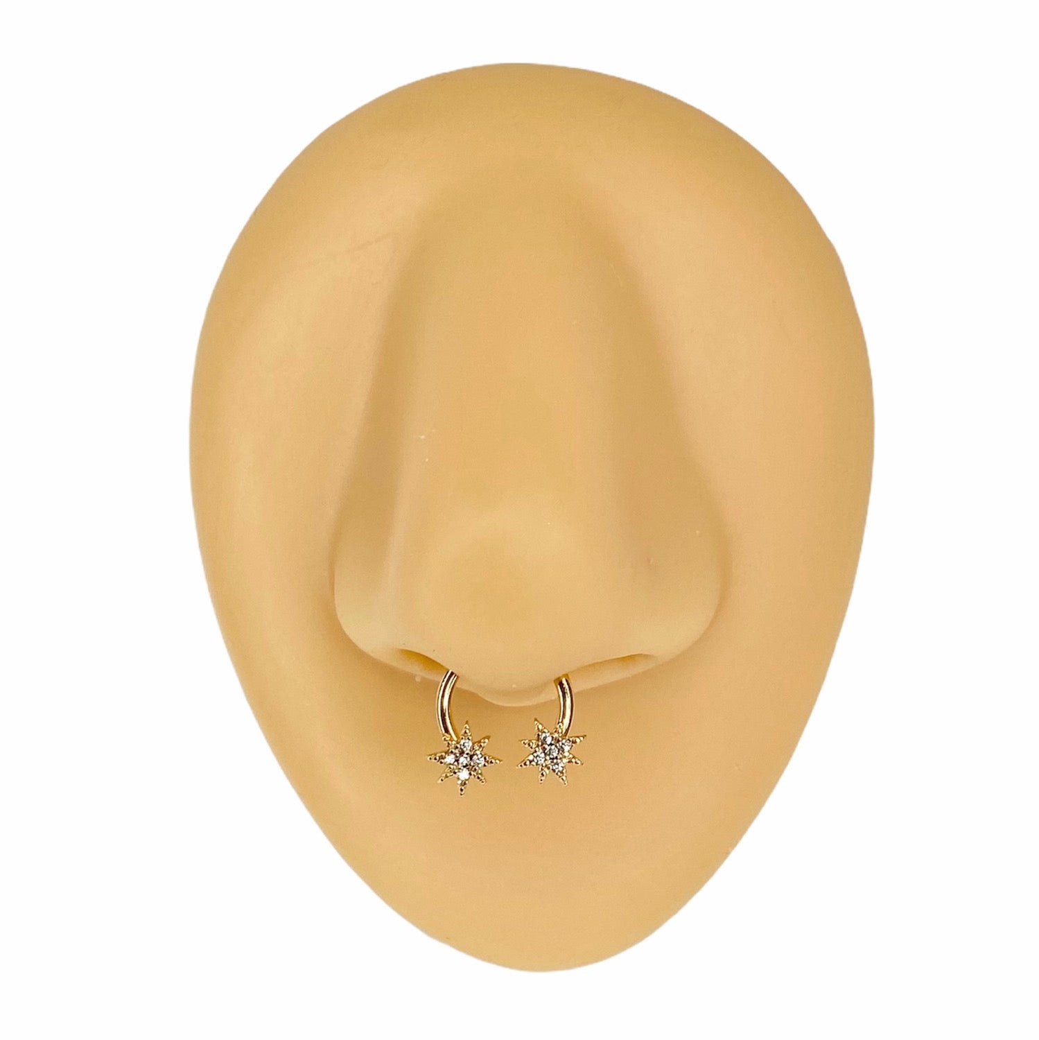 Gold Crystal Paved Starburst Horseshoe Hoop  image 0