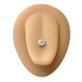 Silver Circle Crystal Paved Tongue Bar image 0
