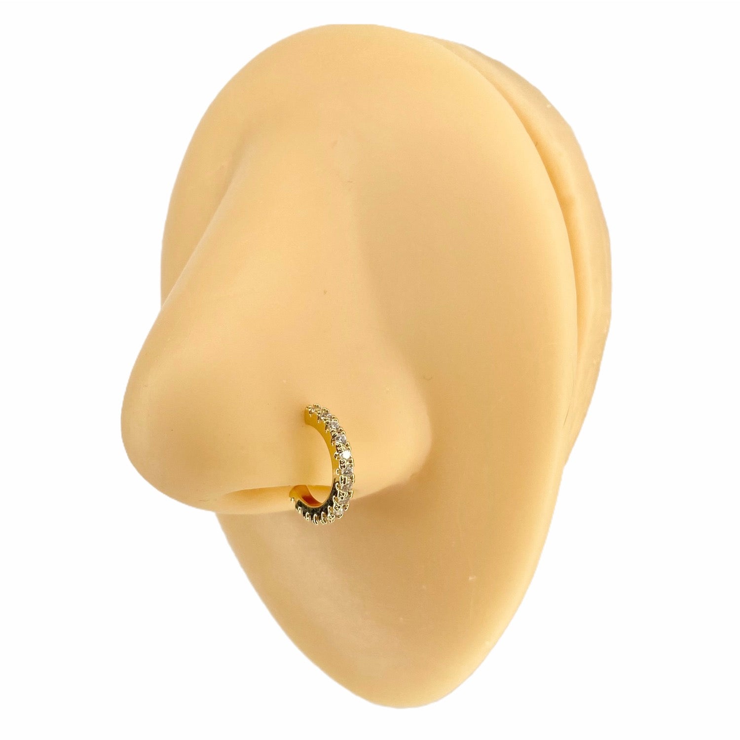 Gold Clear CZ Lined Bendable Hoop image 0