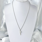 White Enamel Playboy Key Necklace image 1