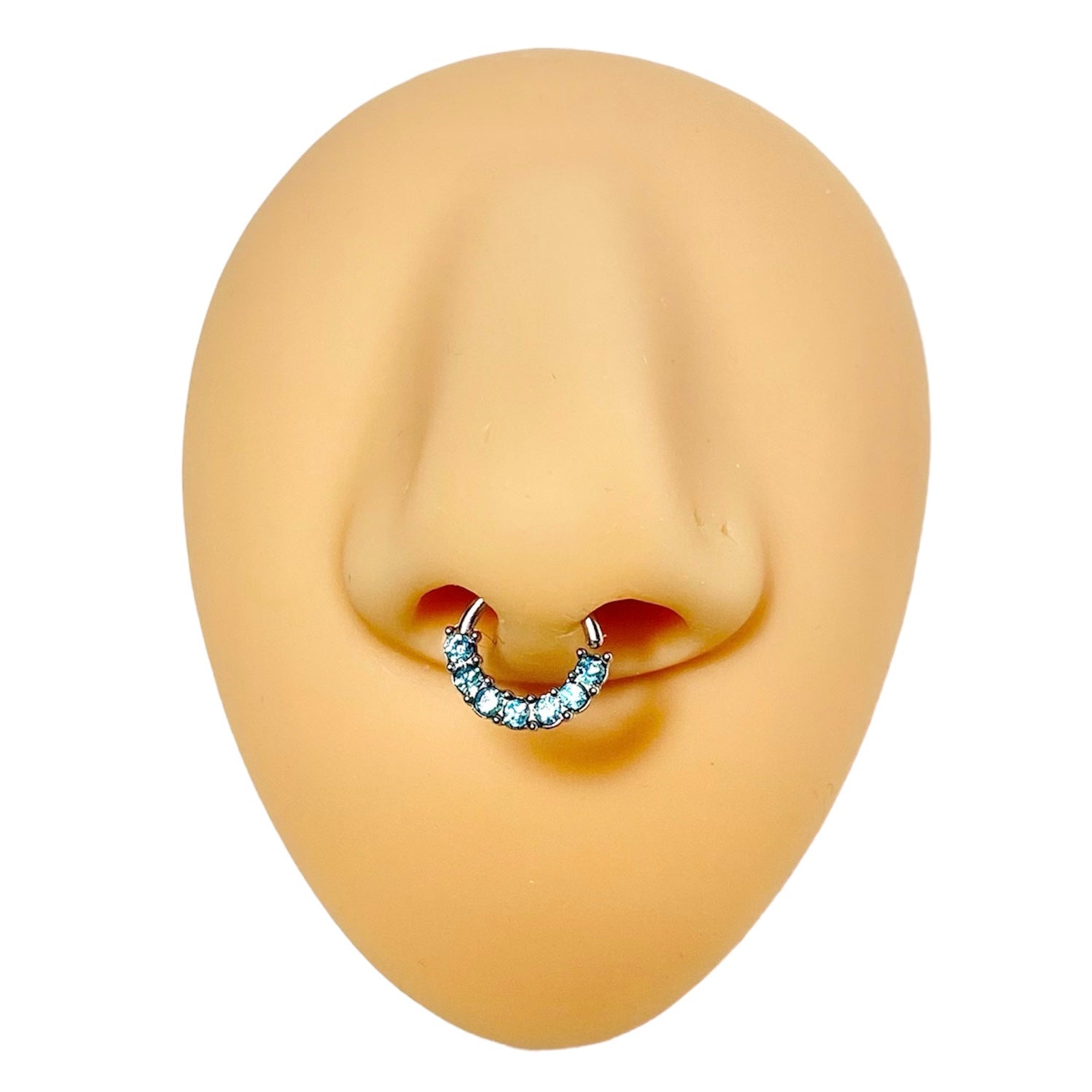 Blue 7 Crystal Gem Bendable Hoop  image 0