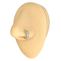 Silver Diagonal Cubic Zirconia Hoop image 0