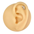 Silver Prong Set Marquise CZ Flat Back Stud image 0