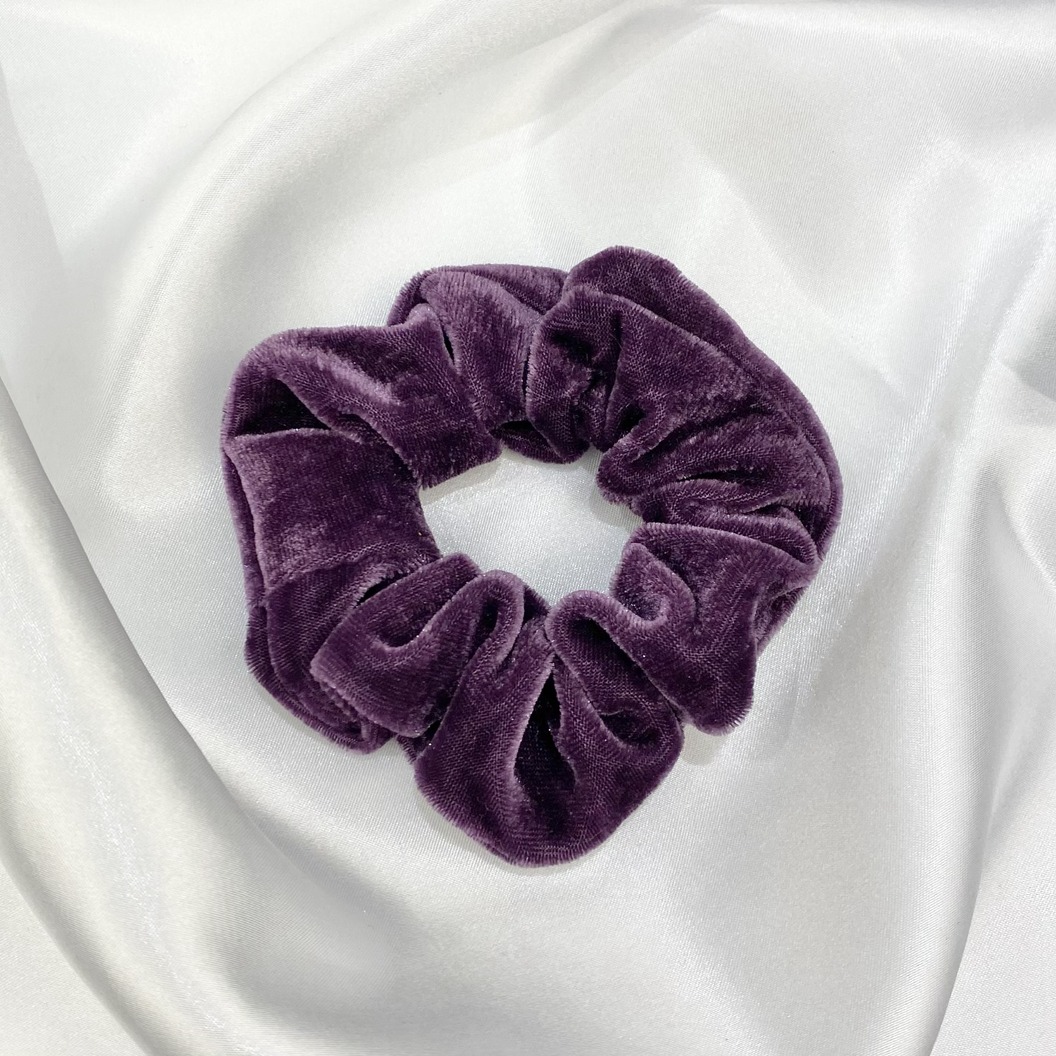 Dark Purple Velvet Scrunchie image 0