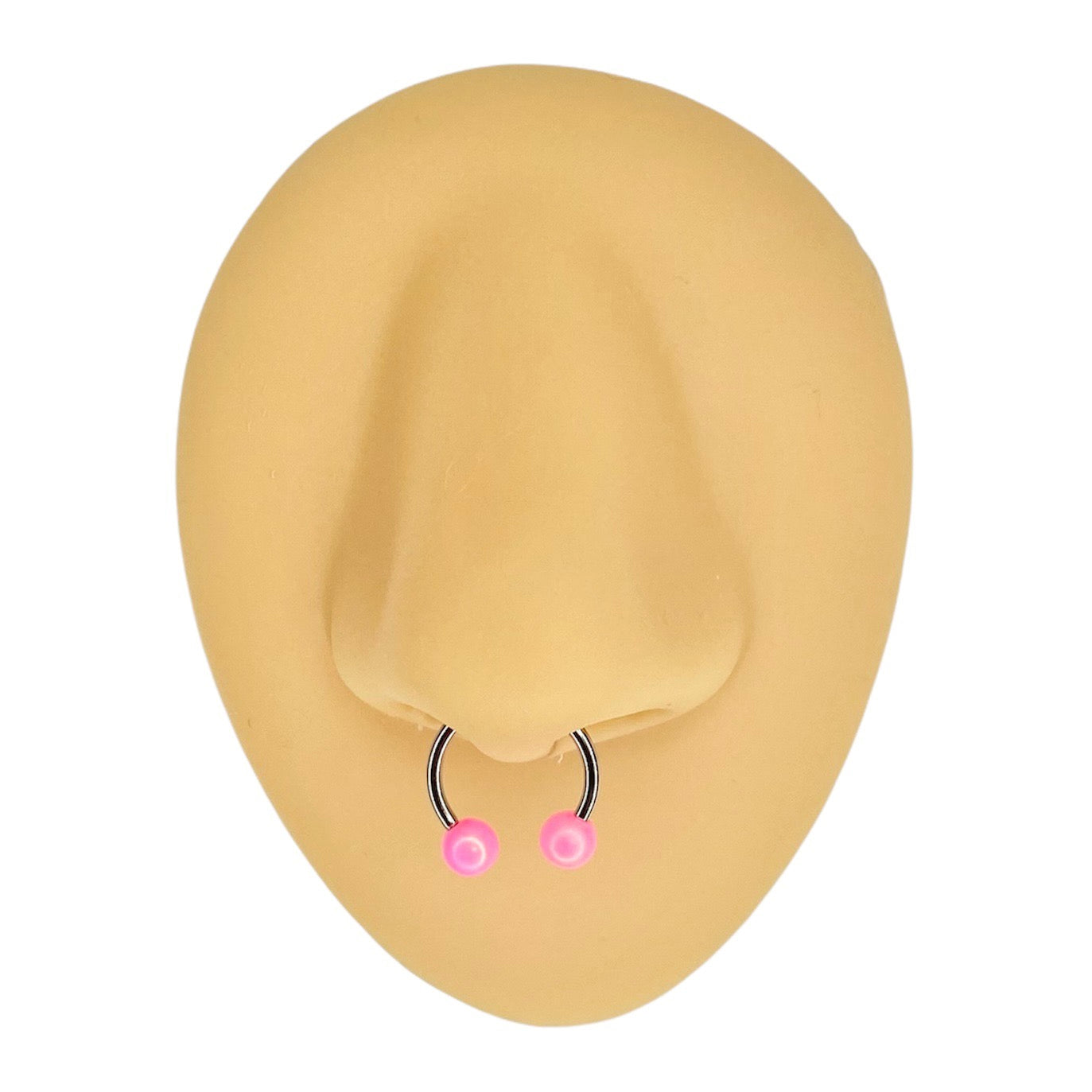 Pink Matte Pearlescent Horseshoe Hoop  image 0