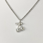 Silver CZ Bling Cherry Necklace image 0