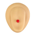 Red Solid Colour Ball Titanium Tongue Bar  image 0