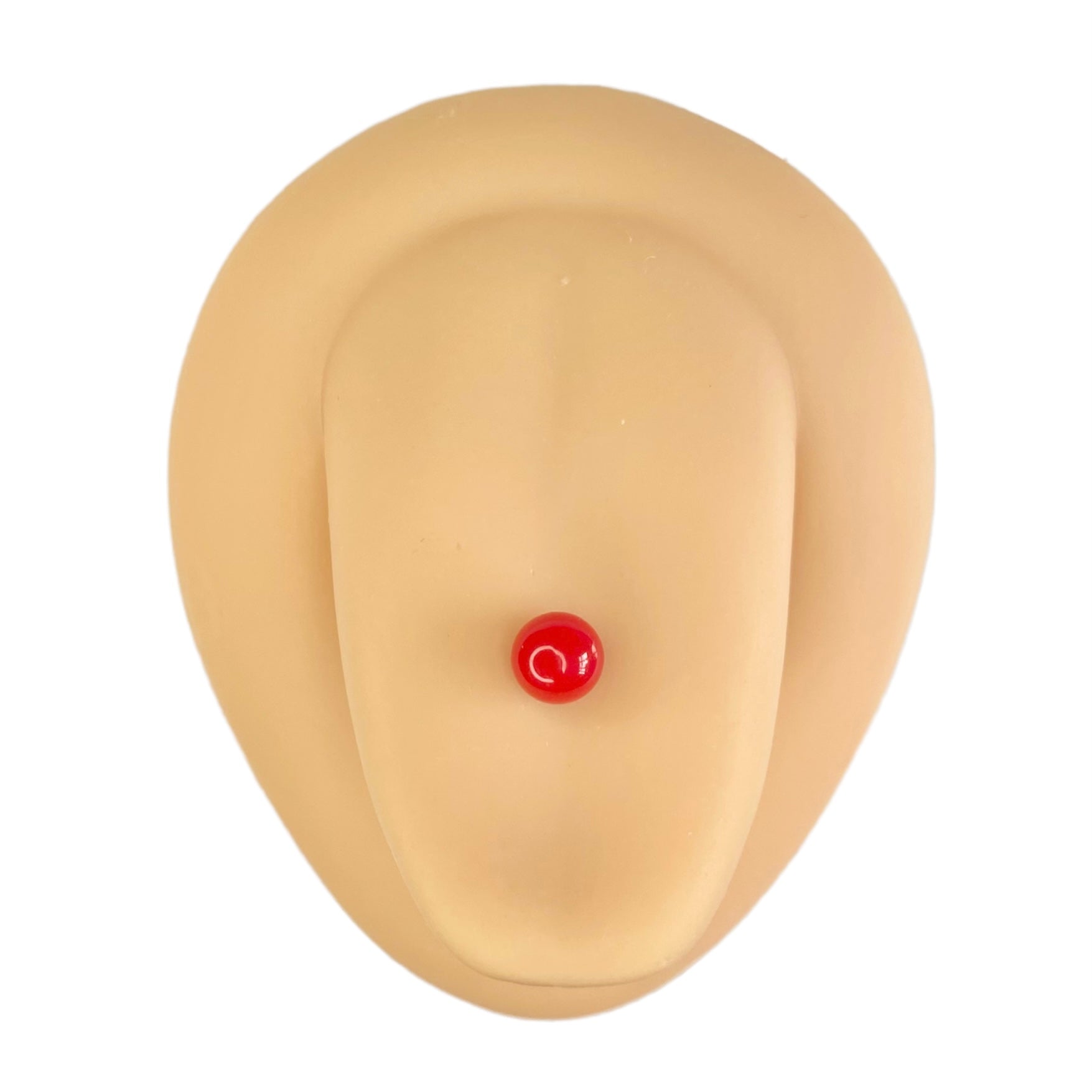 Red Solid Colour Ball Titanium Tongue Bar  image 0
