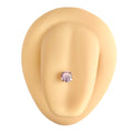 Pink Cubic Zirconia Circle Prong Tongue Bar image 0