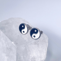 Silver Yin and Yang Stud Earrings image 0