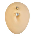 Gold Double CZ Prong Belly Bar  image 0