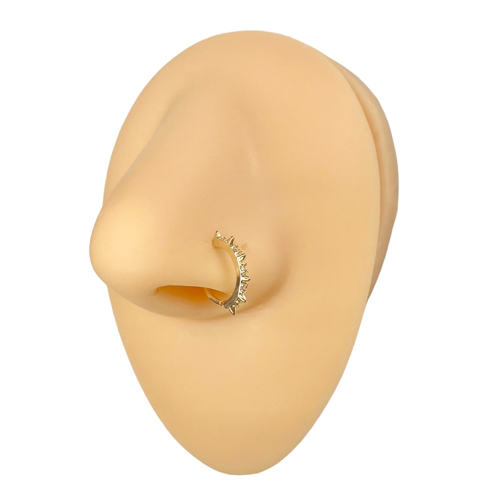 Gold Spikes CZ Lined Hoop image 0