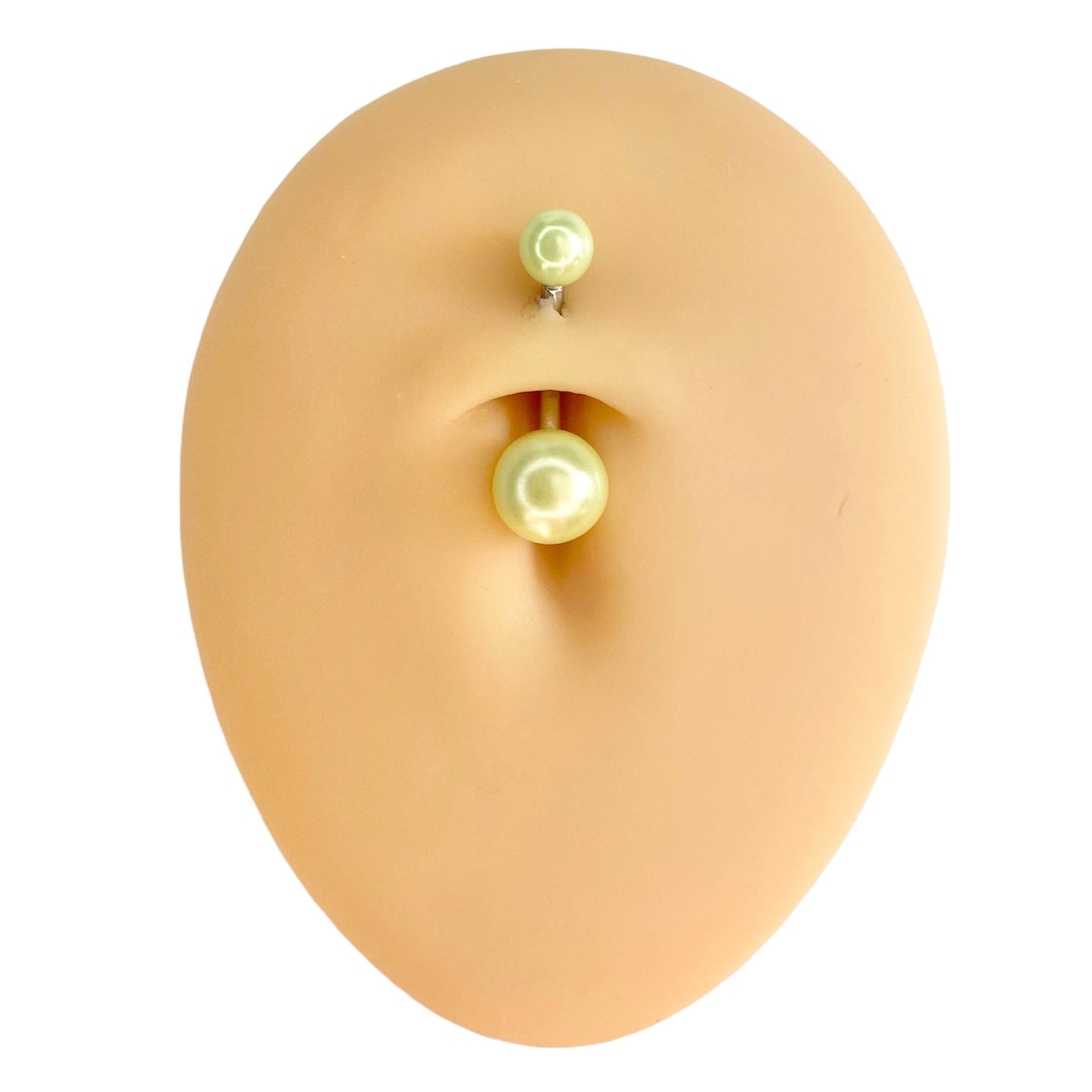 Green Faux Pearl Belly Bar  image 0