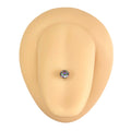 Vitrail Medium Bezel Set CZ Titanium Tongue Bar image 0