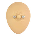 Gold CZ Heart Nipple Bar image 0