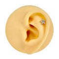 Silver Marquise CZ Flower Flat Back Stud image 0