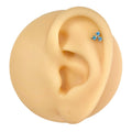 Blue Triple Stone Flat Back Stud image 0