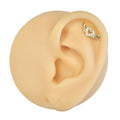Gold CZ Angel Heart Barbell Stud image 0