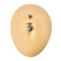 Blue CZ Belly Bar  image 0