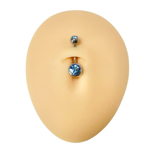 Blue CZ Belly Bar  image 0