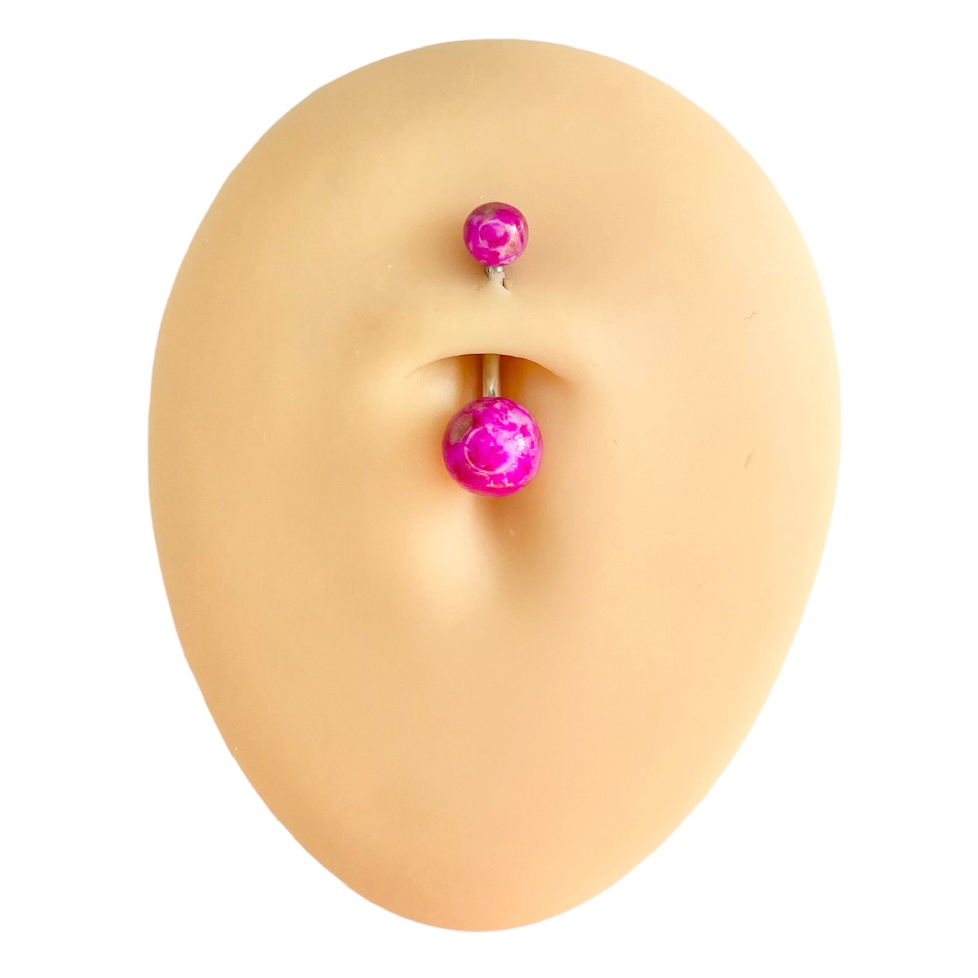 Pink Metallic Splatter Belly Bar  image 0
