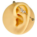 Gold Marquise CZ Butterfly Industrial Barbell  image 0