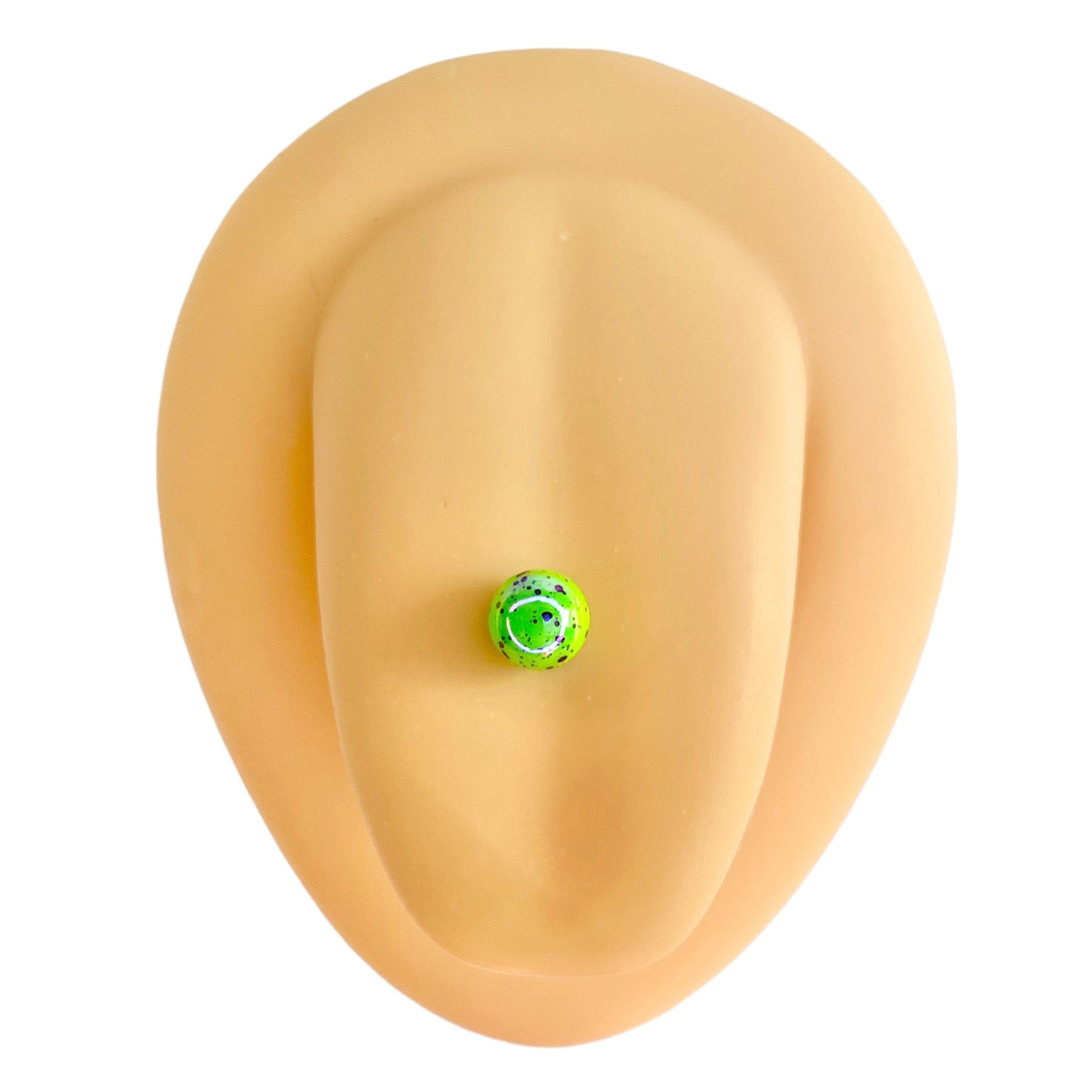 Green AB Coated Splash Effect Tongue Bar image 0