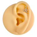 Gold CZ Paved Snake Flat Back Stud image 0