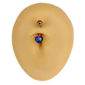 Blue Glitter Opal Heart Belly Bar image 0