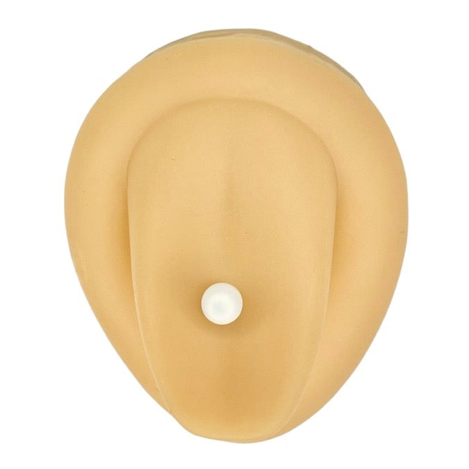 White Matte Pearlescent Tongue Bar image 0