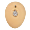 Silver Teardrop Bling Belly Bar  image 0