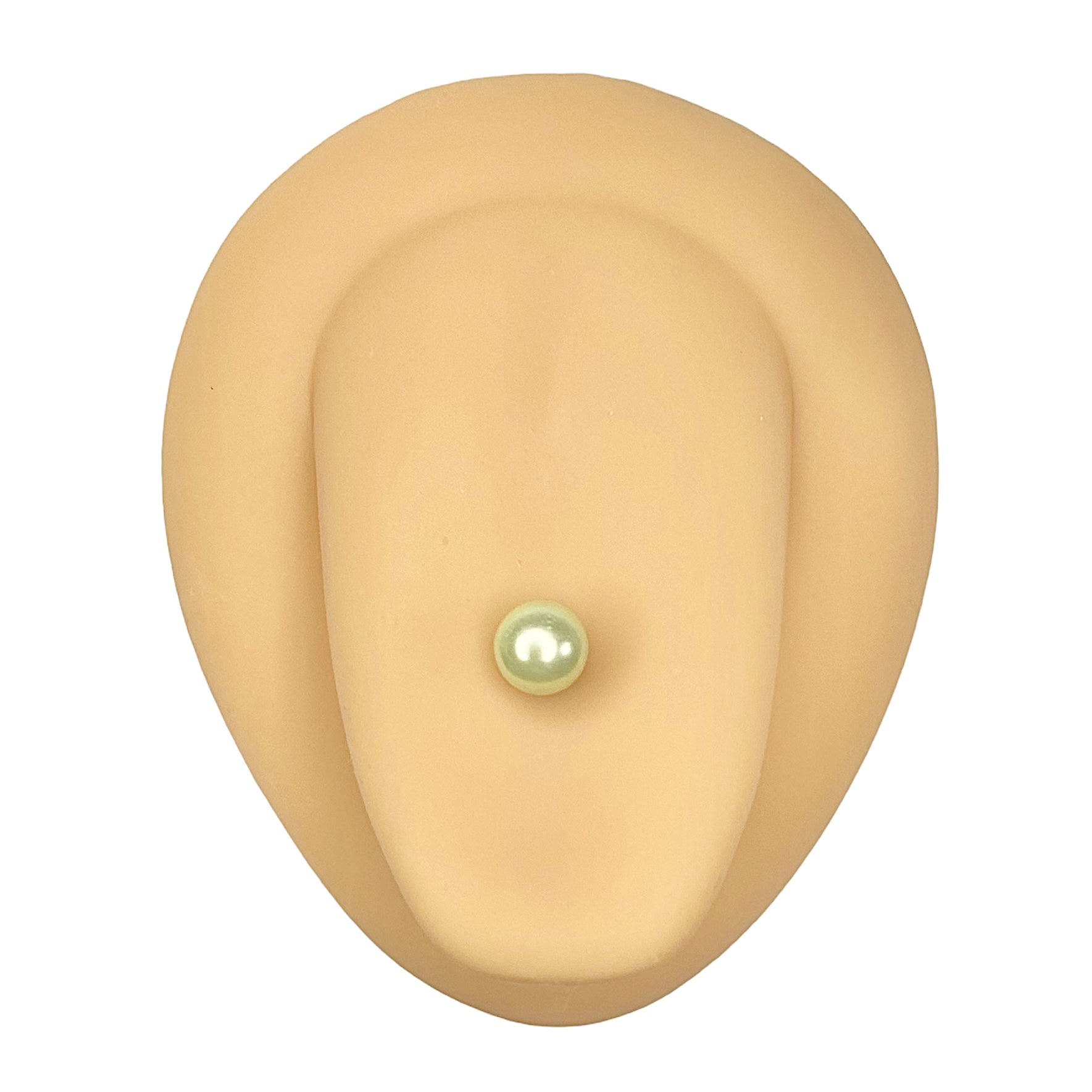 Green Faux Pearl Tongue Bar image 0