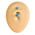Blue AB Coated Splash Effect Belly Bar  image 0