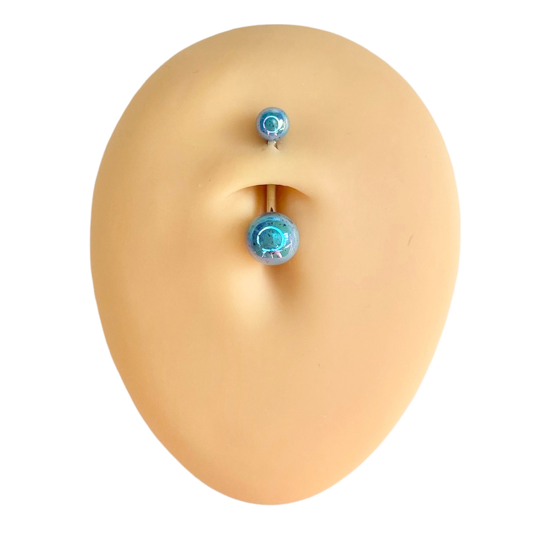 Blue AB Coated Splash Effect Belly Bar  image 0