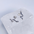 Silver Skinny Snake Stud Earrings image 0