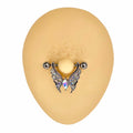Aurora Borealis Crystal Paved Butterfly Shield Nipple Bar image 0