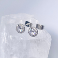 Silver CZ Halo Stud Earrings image 0