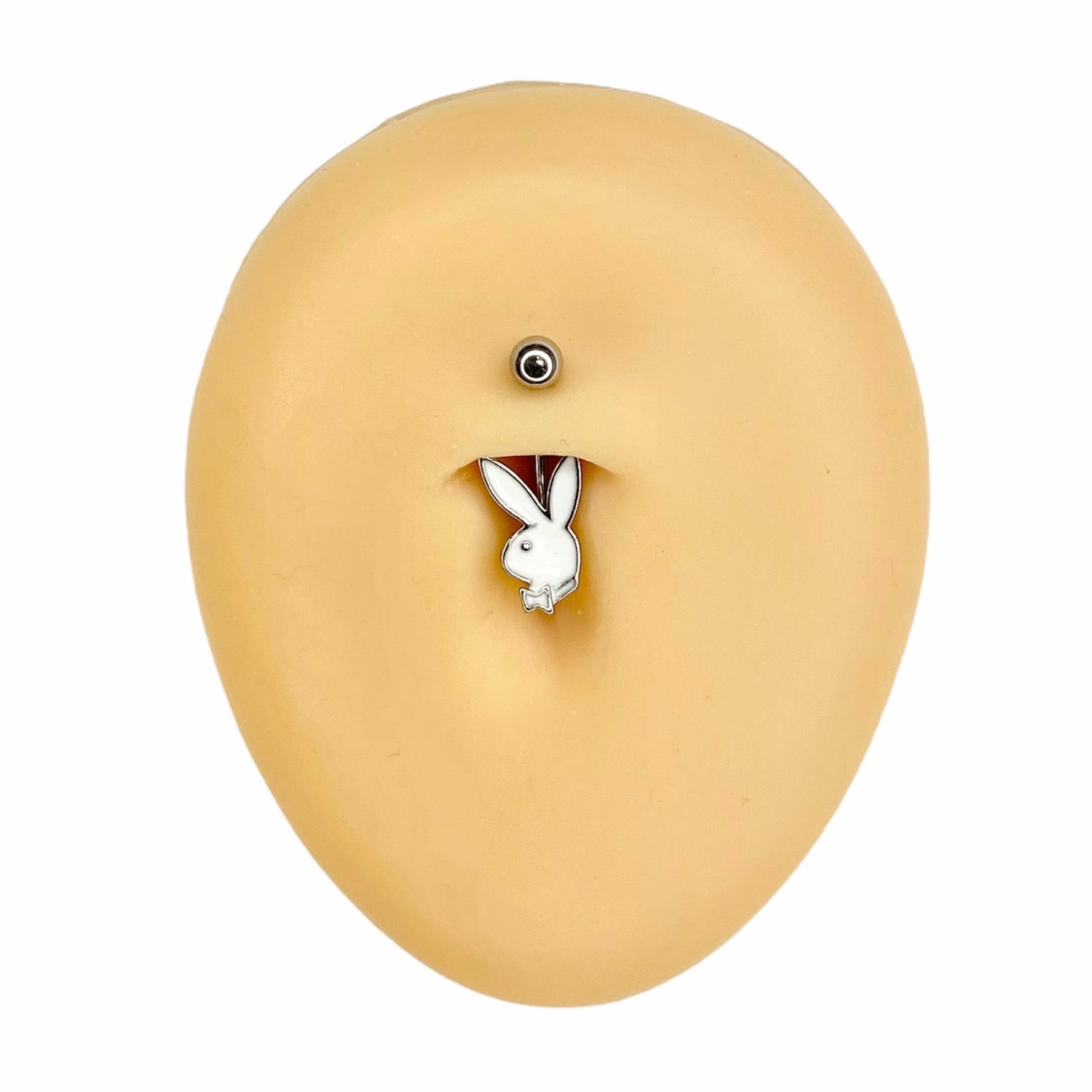 White Enamel Playboy Belly Bar  image 0