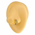 Gold CZ Double Lined Half Circle Hoop image 0