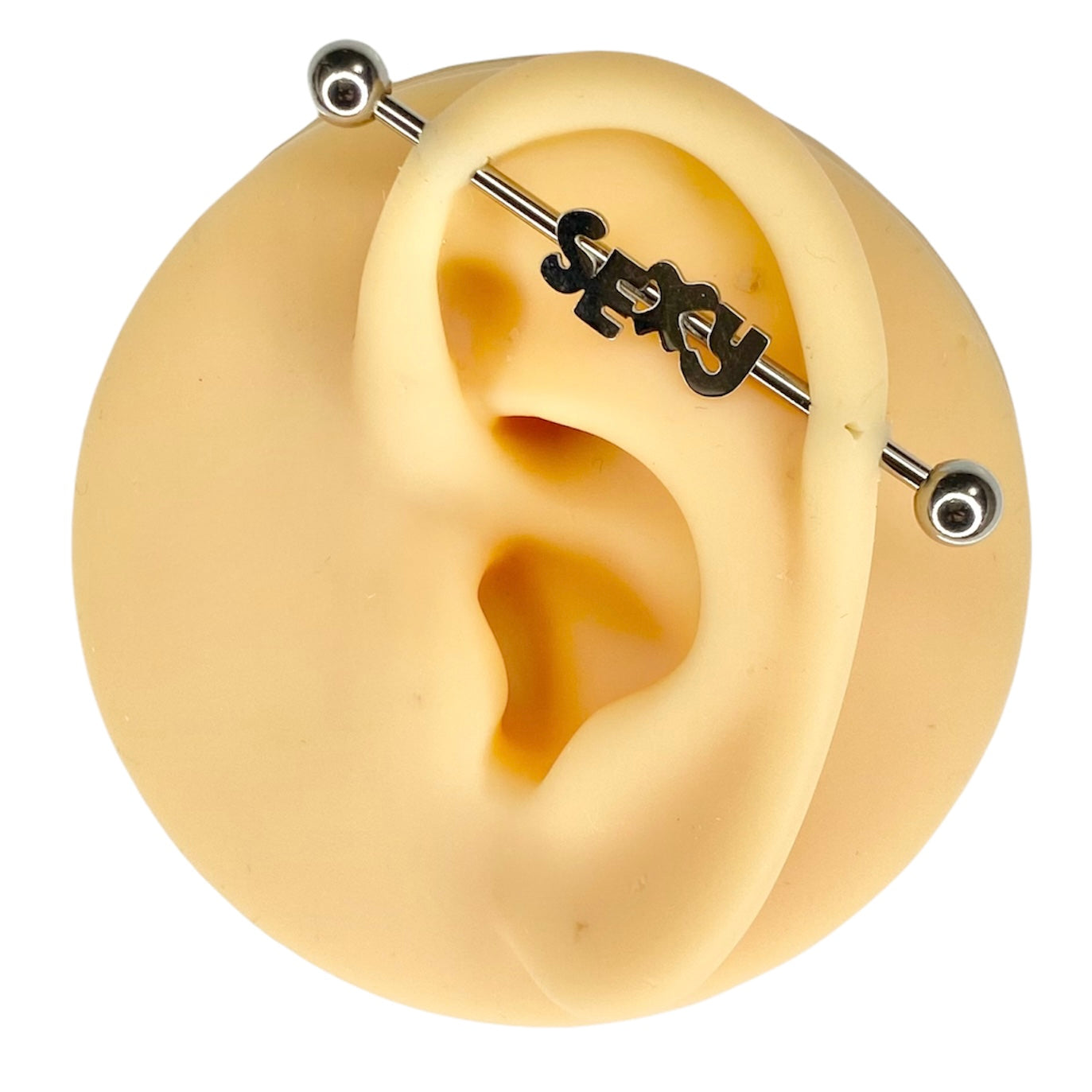 Silver ‘Sexy’ Industrial Barbell  image 0