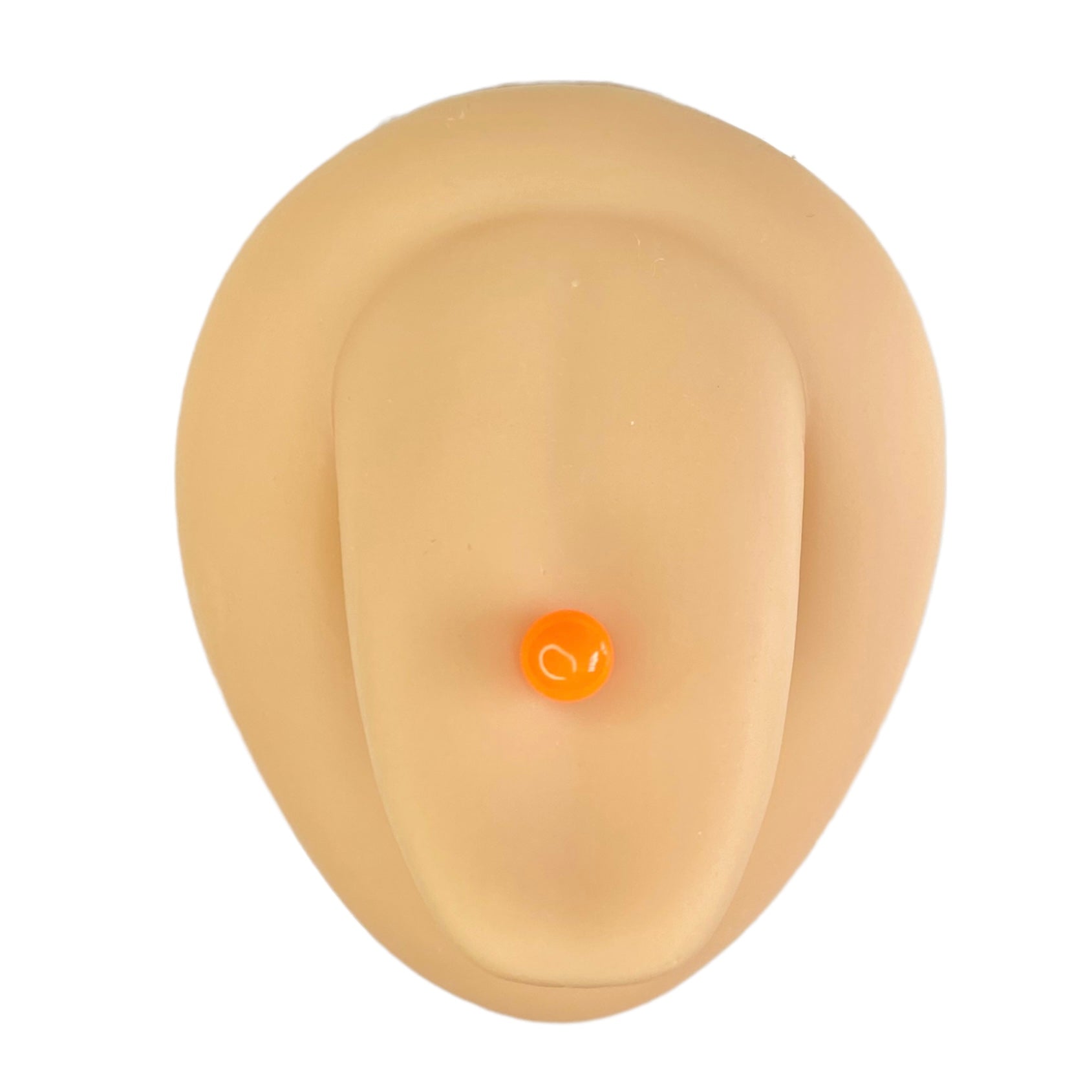 Orange Solid Colour Ball Titanium Tongue Bar  image 0