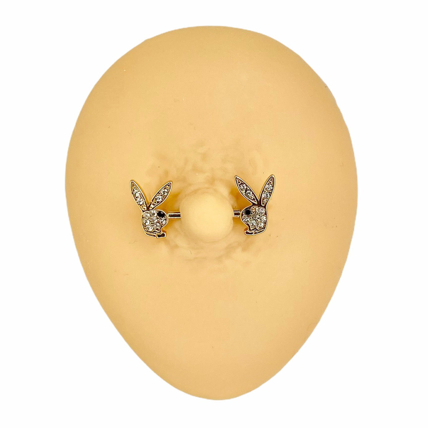 Gold Playboy Rhinestone Nipple Bar image 0